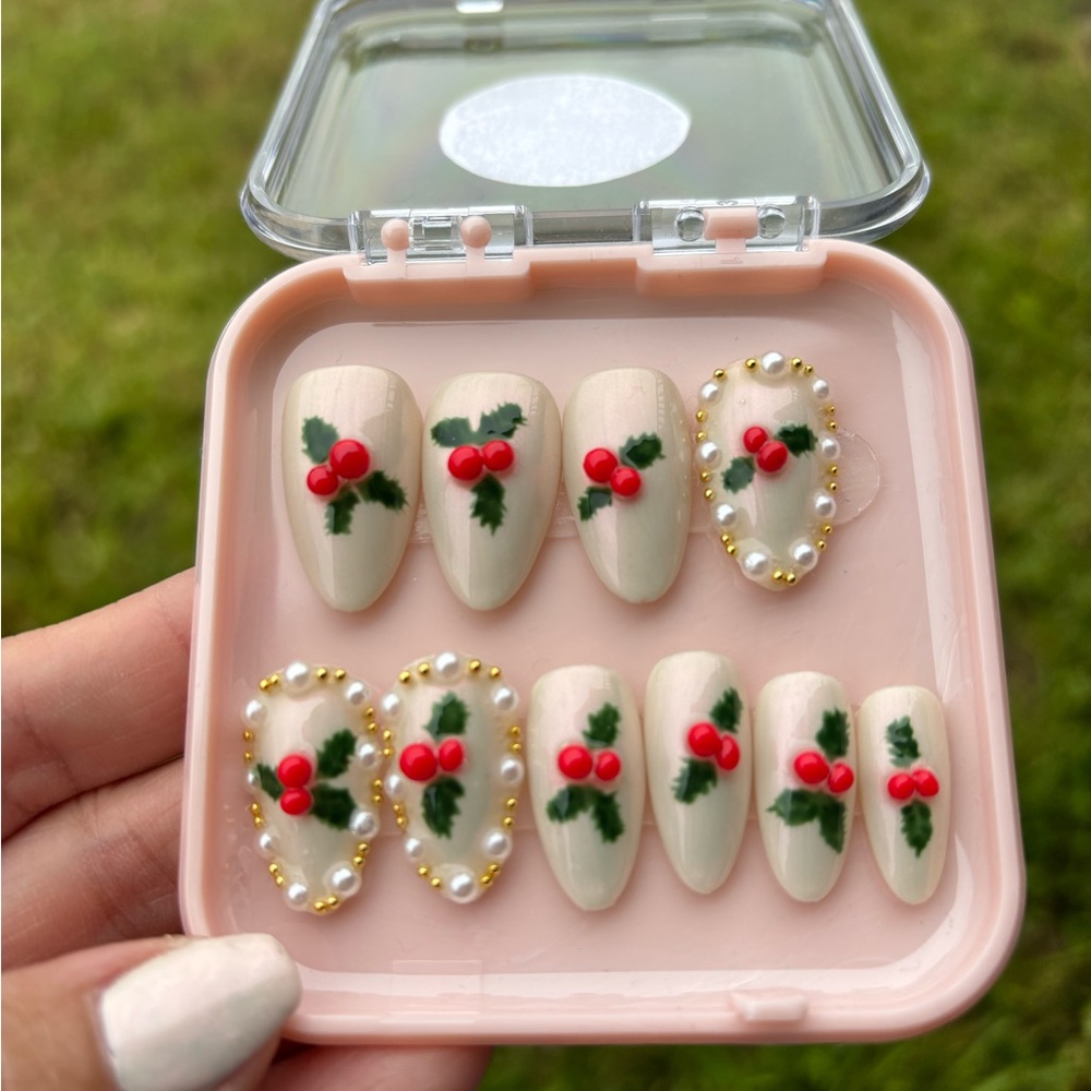 Charm3d Christmas Elegant Press On Nails,20pcs/set